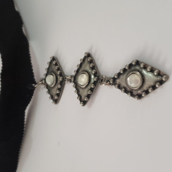 Long pendant adjustable choker boho black/grey - Picture 8 of 14